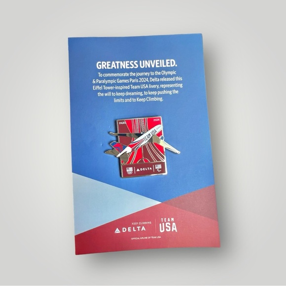 Delta Air Lines 2024 Paris Olympics Team USA Airplane Livery Collectible Pin New - Picture 5 of 16